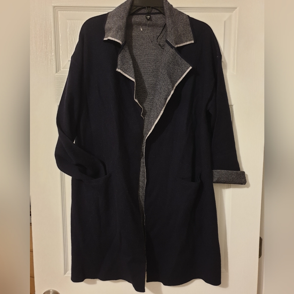 NWOT Zolla jersey cardi / blaser, navy blue, sz M